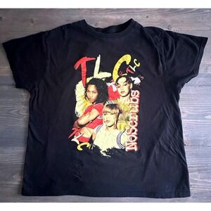 TLC No Scrubs Graphic T-Shirt Black R&B Hip-Hop 90's Tribute Womens Size XL